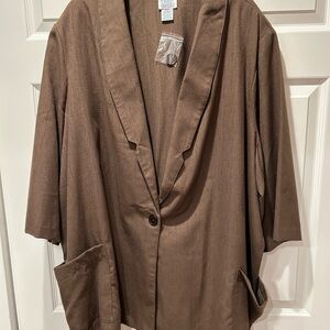 Brown Relaxed Blazer Size 30W NWT